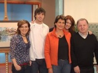 Daire with his parents and The Afternoon Show's Sheana and Blathnaid.