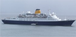 The Saga Ruby anchored off Greencastle.